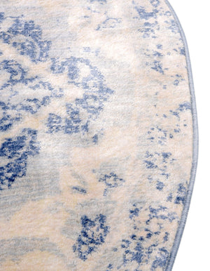 Blue 8' x 8' Asheville Round Area Rug 100% Polypropylene With Cotton Backing Easy Clean Indoor Living Dining Bedroom Office Carpet for Sale at Rug Engine