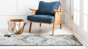 Blue 2' 2 x 6' 1 Asheville Runner Area Rug 100% Polypropylene With Cotton Backing Easy Clean Indoor Living Dining Bedroom Office Carpet for Sale at Rug Engine