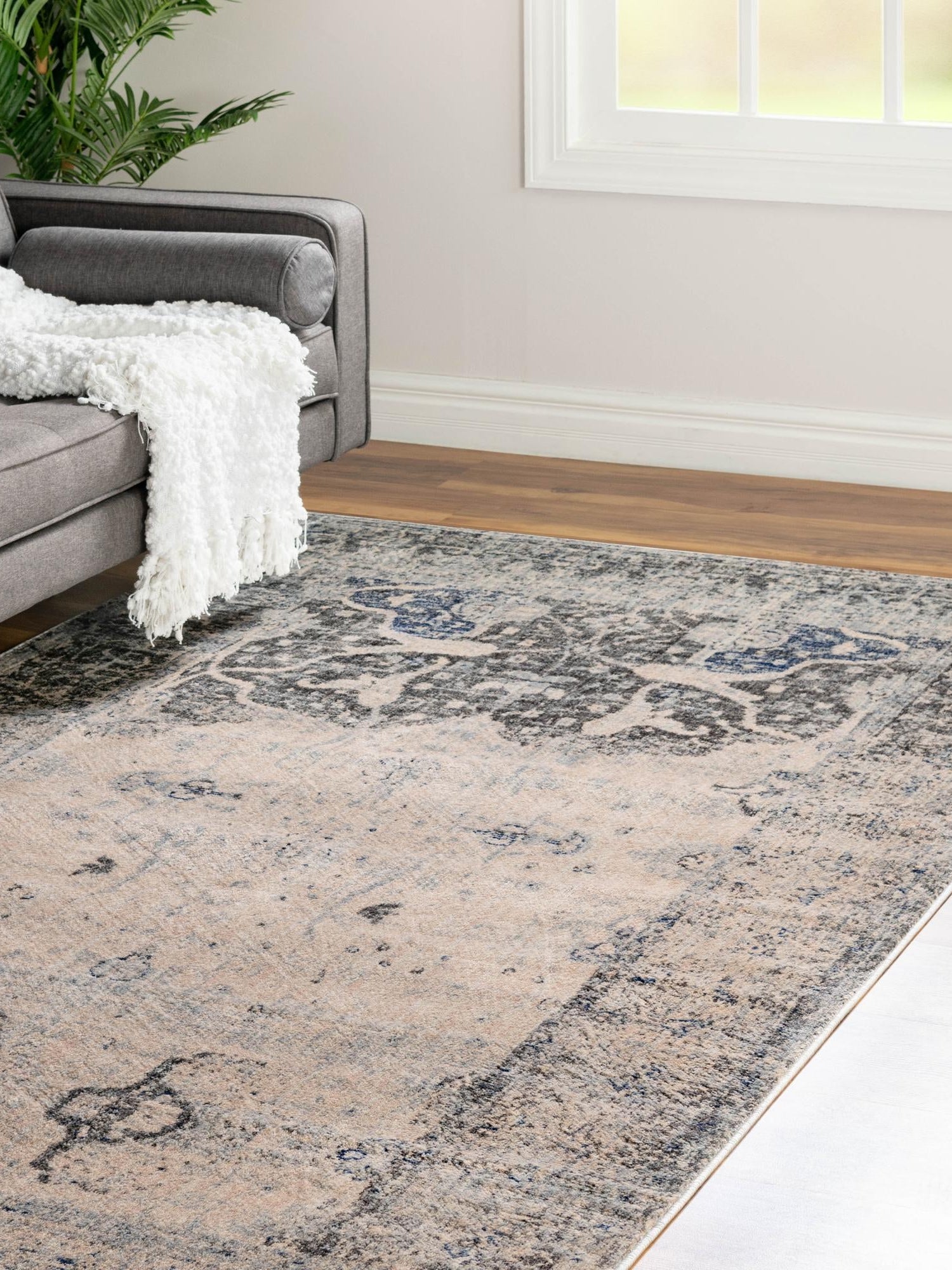 Gray 4' 1 x 6' 1 Asheville Rectangle Area Rug 100% Polypropylene With Cotton Backing Easy Clean Indoor Living Dining Bedroom Office Carpet for Sale at Rug Engine