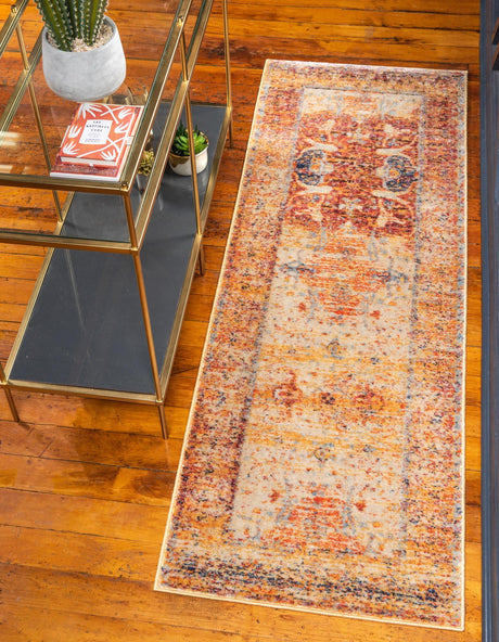 Multicolor 2' 2 x 6' 1 Asheville Runner Area Rug 100% Polypropylene With Cotton Backing Easy Clean Indoor Living Dining Bedroom Office Carpet for Sale at Rug Engine