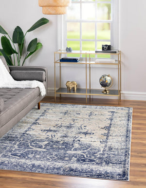 Navy Blue 9' x 12' 2 Asheville Rectangle Area Rug 100% Polypropylene With Cotton Backing Easy Clean Indoor Living Dining Bedroom Office Carpet for Sale at Rug Engine