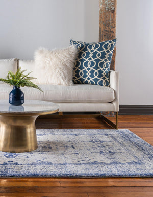 Navy Blue 5' 1 x 8' Asheville Rectangle Area Rug 100% Polypropylene With Cotton Backing Easy Clean Indoor Living Dining Bedroom Office Carpet for Sale at Rug Engine