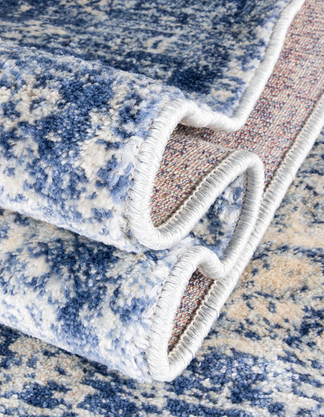 Navy Blue 4' 1 x 6' 1 Asheville Rectangle Area Rug 100% Polypropylene With Cotton Backing Easy Clean Indoor Living Dining Bedroom Office Carpet for Sale at Rug Engine