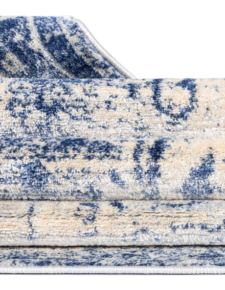 Navy Blue 4' 1 x 6' 1 Asheville Rectangle Area Rug 100% Polypropylene With Cotton Backing Easy Clean Indoor Living Dining Bedroom Office Carpet for Sale at Rug Engine