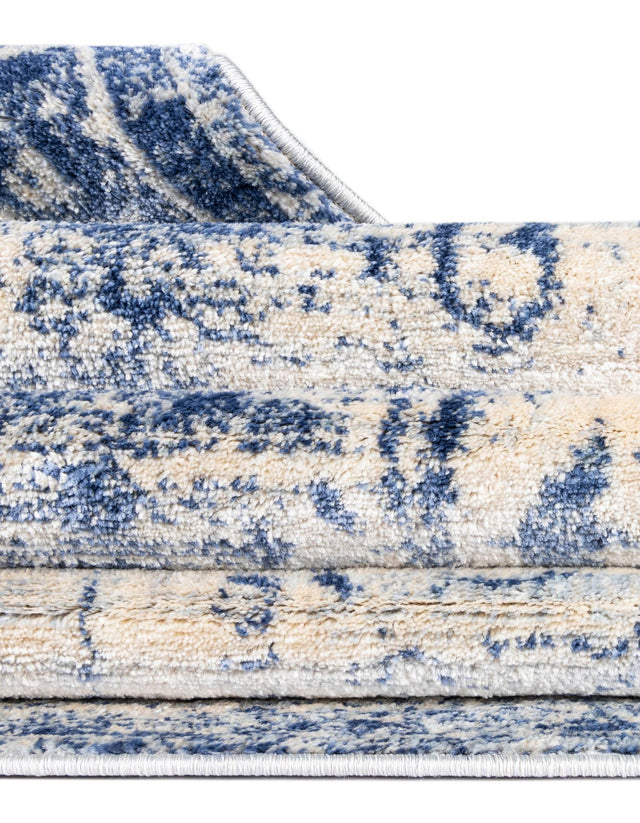 Navy Blue 4' 1 x 6' 1 Asheville Rectangle Area Rug 100% Polypropylene With Cotton Backing Easy Clean Indoor Living Dining Bedroom Office Carpet for Sale at Rug Engine