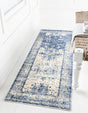 Navy Blue 2' 2 x 6' 1 Asheville Runner Area Rug 100% Polypropylene With Cotton Backing Easy Clean Indoor Living Dining Bedroom Office Carpet for Sale at Rug Engine