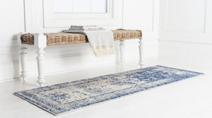 Navy Blue 2' 2 x 6' 1 Asheville Runner Area Rug 100% Polypropylene With Cotton Backing Easy Clean Indoor Living Dining Bedroom Office Carpet for Sale at Rug Engine