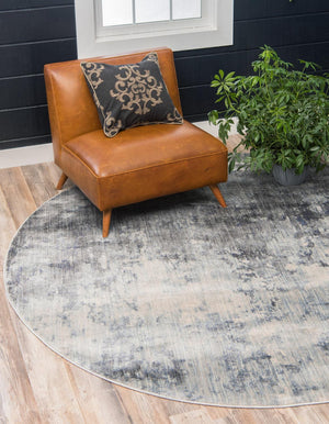 Gray 8' x 8' Helios Round Area Rug 100% Polypropylene (Space-Dyed Yarn) Easy Clean With Cotton Backing Contemporary Carpet for Sale at Rug Engine