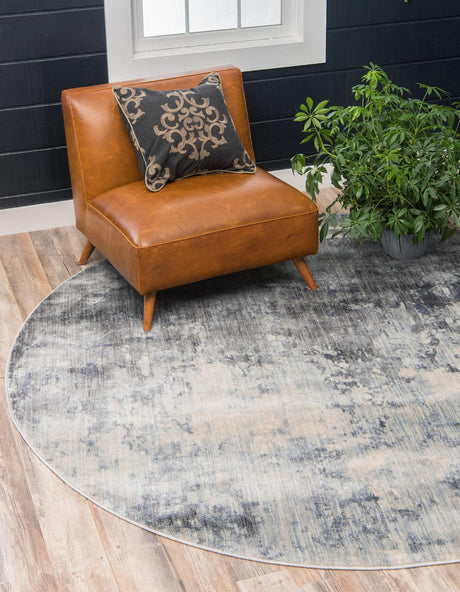 Gray 8' x 8' Helios Round Area Rug 100% Polypropylene (Space-Dyed Yarn) Easy Clean With Cotton Backing Contemporary Carpet for Sale at Rug Engine