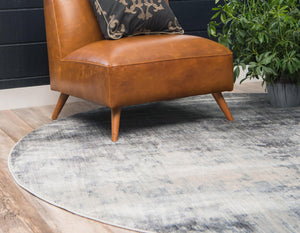 Gray 8' x 8' Helios Round Area Rug 100% Polypropylene (Space-Dyed Yarn) Easy Clean With Cotton Backing Contemporary Carpet for Sale at Rug Engine