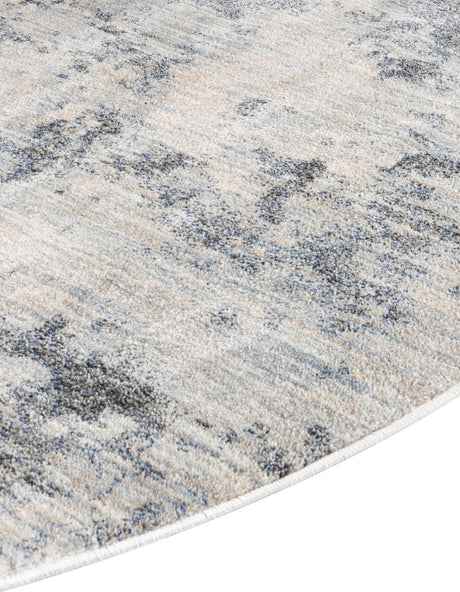 Gray 8' x 8' Helios Round Area Rug 100% Polypropylene (Space-Dyed Yarn) Easy Clean With Cotton Backing Contemporary Carpet for Sale at Rug Engine