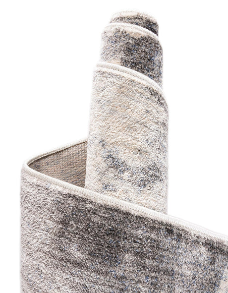 Gray 8' x 8' Helios Round Area Rug 100% Polypropylene (Space-Dyed Yarn) Easy Clean With Cotton Backing Contemporary Carpet for Sale at Rug Engine