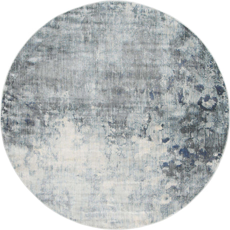 Gray 8' x 8' Helios Round Area Rug 100% Polypropylene (Space-Dyed Yarn) Easy Clean With Cotton Backing Contemporary Carpet for Sale at Rug Engine