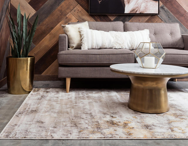 Ivory Beige 6' x 9' Helios Rectangle Area Rug 100% Polypropylene (Space-Dyed Yarn) Easy Clean With Cotton Backing Contemporary Carpet for Sale at Rug Engine