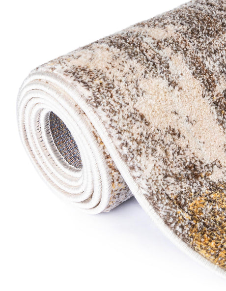 Ivory Beige 4' 1 x 6' 1 Helios Rectangle Area Rug 100% Polypropylene (Space-Dyed Yarn) Easy Clean With Cotton Backing Contemporary Carpet for Sale at Rug Engine