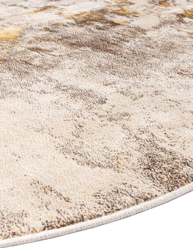 Ivory Beige 8' x 8' Helios Round Area Rug 100% Polypropylene (Space-Dyed Yarn) Easy Clean With Cotton Backing Contemporary Carpet for Sale at Rug Engine