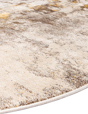 Ivory Beige 3' 3 x 3' 3 Helios Round Area Rug 100% Polypropylene (Space-Dyed Yarn) Easy Clean With Cotton Backing Contemporary Carpet for Sale at Rug Engine