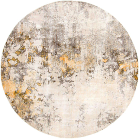 Ivory Beige 8' x 8' Helios Round Area Rug 100% Polypropylene (Space-Dyed Yarn) Easy Clean With Cotton Backing Contemporary Carpet for Sale at Rug Engine