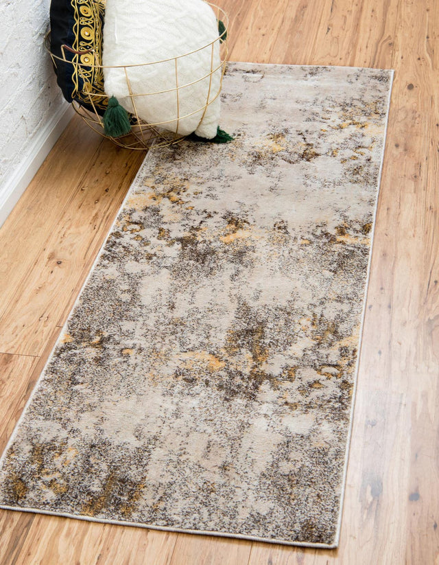 Ivory Beige 2' 7 x 12' Helios Runner Area Rug 100% Polypropylene (Space-Dyed Yarn) Easy Clean With Cotton Backing Contemporary Carpet for Sale at Rug Engine