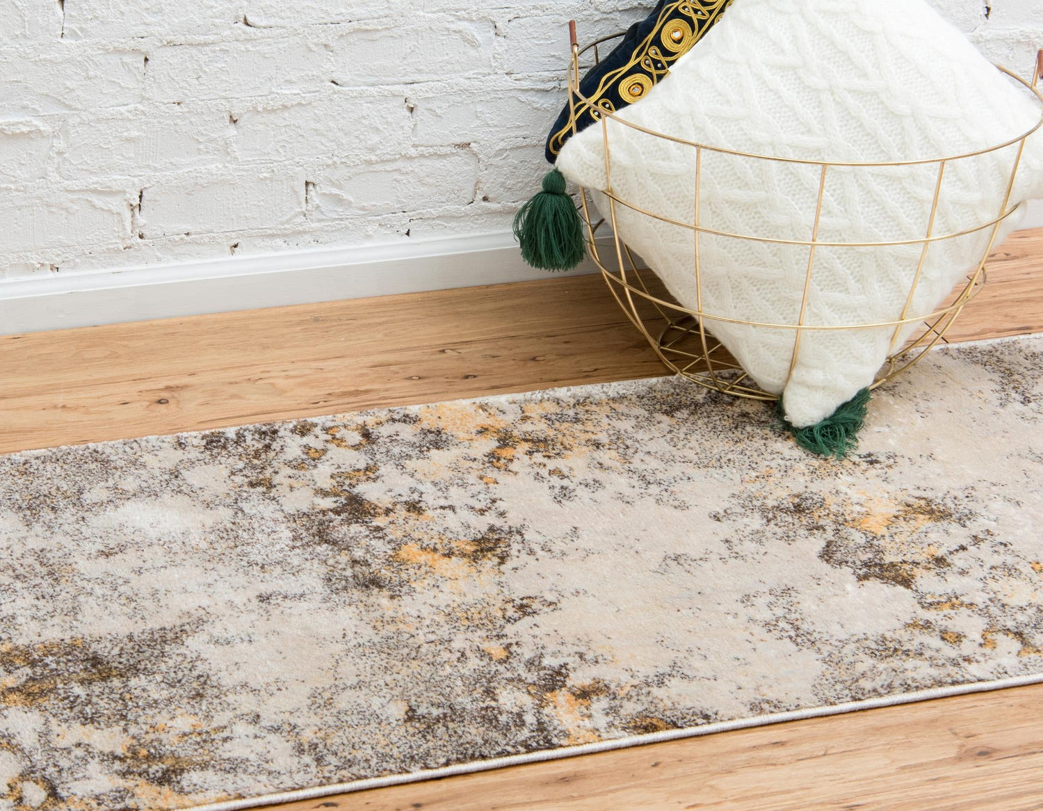 Ivory Beige 2' 7 x 12' Helios Runner Area Rug 100% Polypropylene (Space-Dyed Yarn) Easy Clean With Cotton Backing Contemporary Carpet for Sale at Rug Engine