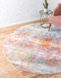 Multicolor 8' x 8' Helios Round Area Rug 100% Polypropylene (Space-Dyed Yarn) Easy Clean With Cotton Backing Contemporary Carpet for Sale at Rug Engine