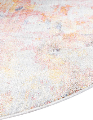 Multicolor 8' x 8' Helios Round Area Rug 100% Polypropylene (Space-Dyed Yarn) Easy Clean With Cotton Backing Contemporary Carpet for Sale at Rug Engine