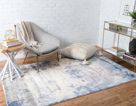 Blue 4' x 6' Helios Rectangle Area Rug 100% Polypropylene (Space-Dyed Yarn) Easy Clean With Cotton Backing Contemporary Carpet for Sale at Rug Engine