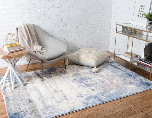 Blue 4' x 6' Helios Rectangle Area Rug 100% Polypropylene (Space-Dyed Yarn) Easy Clean With Cotton Backing Contemporary Carpet for Sale at Rug Engine
