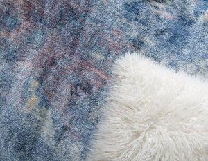 Blue 8' x 8' Helios Round Area Rug 100% Polypropylene (Space-Dyed Yarn) Easy Clean With Cotton Backing Contemporary Carpet for Sale at Rug Engine