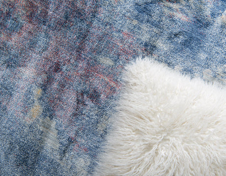 Blue 8' x 8' Helios Round Area Rug 100% Polypropylene (Space-Dyed Yarn) Easy Clean With Cotton Backing Contemporary Carpet for Sale at Rug Engine