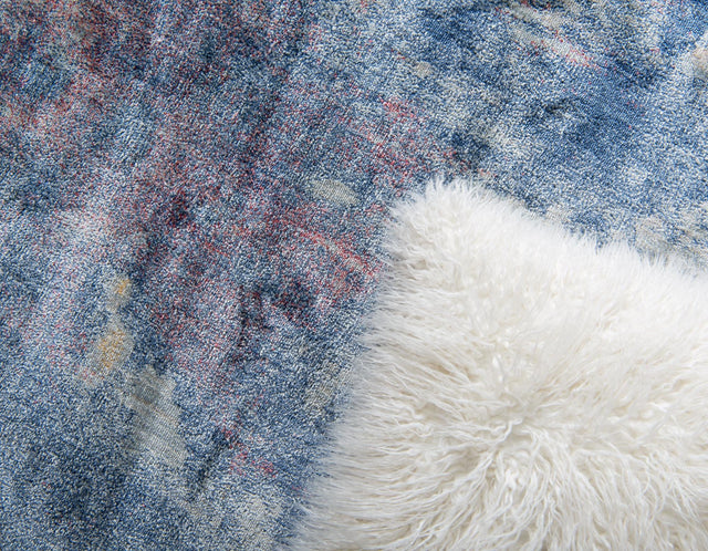 Blue 8' x 8' Helios Round Area Rug 100% Polypropylene (Space-Dyed Yarn) Easy Clean With Cotton Backing Contemporary Carpet for Sale at Rug Engine