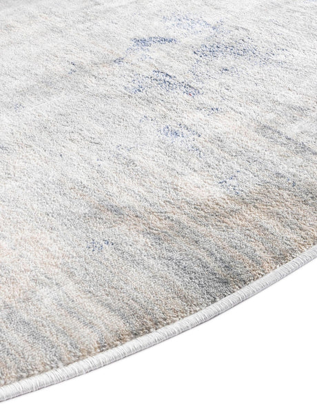 Blue 8' x 8' Helios Round Area Rug 100% Polypropylene (Space-Dyed Yarn) Easy Clean With Cotton Backing Contemporary Carpet for Sale at Rug Engine