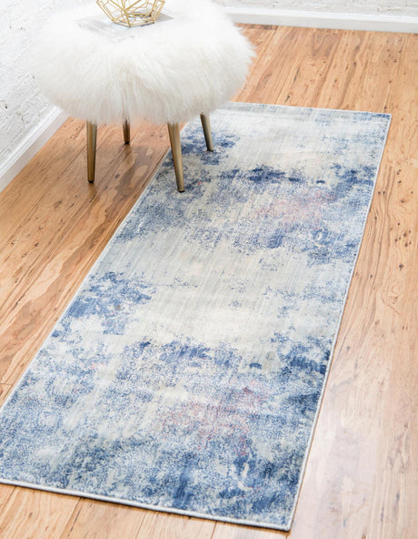 Blue 2' 2 x 6' 1 Helios Runner Area Rug 100% Polypropylene (Space-Dyed Yarn) Easy Clean With Cotton Backing Contemporary Carpet for Sale at Rug Engine