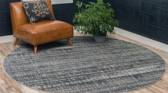 Gray 8' x 8' Helios Round Area Rug 100% Polypropylene (Space-Dyed Yarn) Easy Clean With Cotton Backing Contemporary Carpet for Sale at Rug Engine
