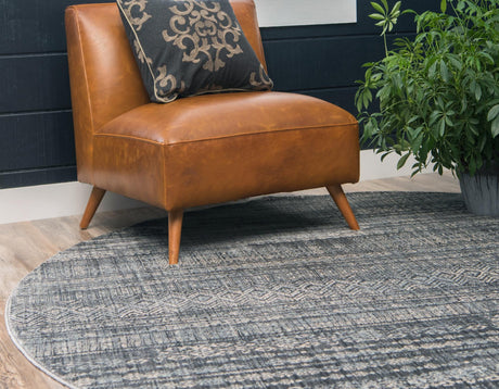 Gray 8' x 8' Helios Round Area Rug 100% Polypropylene (Space-Dyed Yarn) Easy Clean With Cotton Backing Contemporary Carpet for Sale at Rug Engine