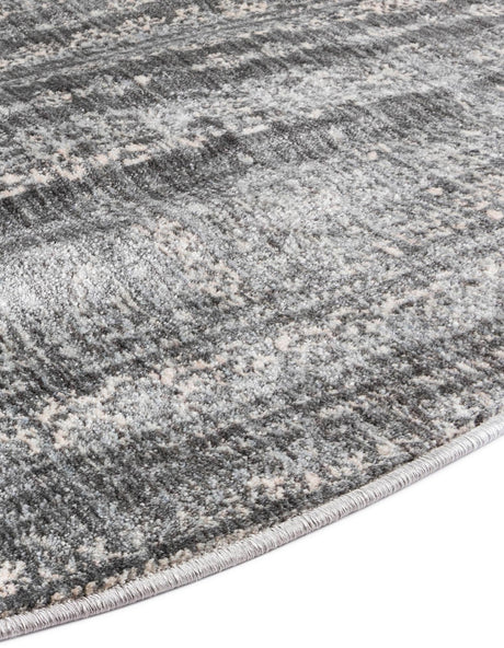 Gray 8' x 8' Helios Round Area Rug 100% Polypropylene (Space-Dyed Yarn) Easy Clean With Cotton Backing Contemporary Carpet for Sale at Rug Engine