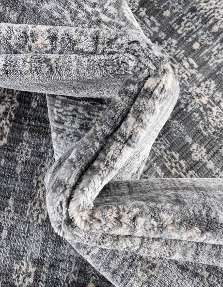 Gray 8' x 8' Helios Round Area Rug 100% Polypropylene (Space-Dyed Yarn) Easy Clean With Cotton Backing Contemporary Carpet for Sale at Rug Engine