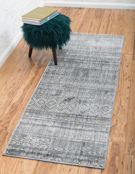 Gray 2' 2 x 6' 1 Helios Runner Area Rug 100% Polypropylene (Space-Dyed Yarn) Easy Clean With Cotton Backing Contemporary Carpet for Sale at Rug Engine