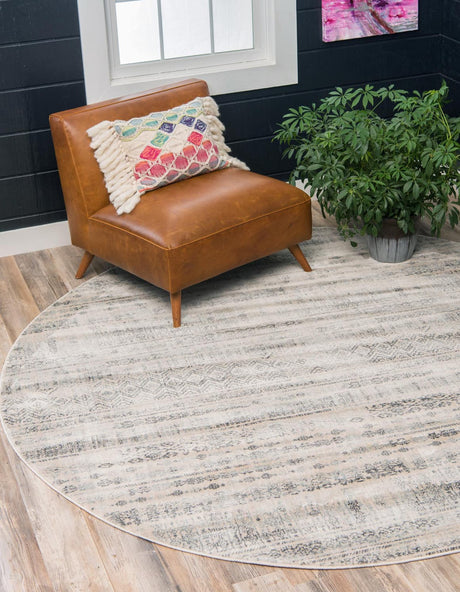 Beige 8' x 8' Helios Round Area Rug 100% Polypropylene (Space-Dyed Yarn) Easy Clean With Cotton Backing Contemporary Carpet for Sale at Rug Engine