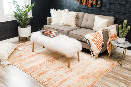 Orange 4' 1 x 6' 1 Helios Rectangle Area Rug 100% Polypropylene (Space-Dyed Yarn) Easy Clean With Cotton Backing Contemporary Carpet for Sale at Rug Engine