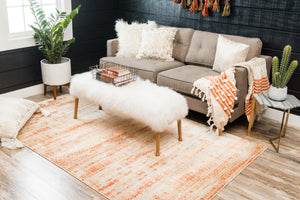 Orange 5' 1 x 8' Helios Rectangle Area Rug 100% Polypropylene (Space-Dyed Yarn) Easy Clean With Cotton Backing Contemporary Carpet for Sale at Rug Engine