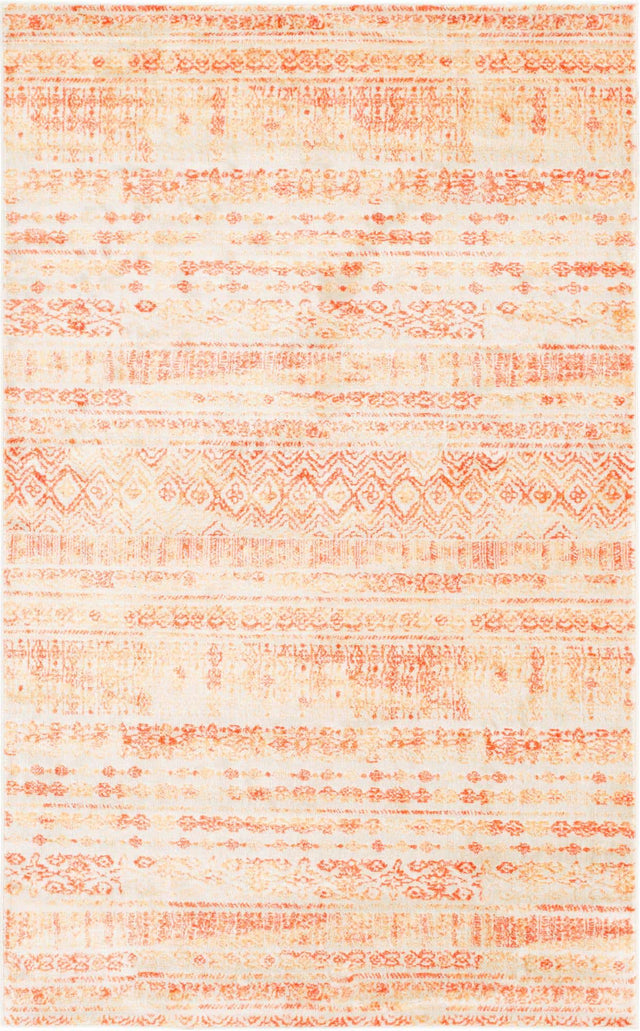 Orange 5' 1 x 8' Helios Rectangle Area Rug 100% Polypropylene (Space-Dyed Yarn) Easy Clean With Cotton Backing Contemporary Carpet for Sale at Rug Engine