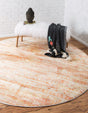 Orange 8' x 8' Helios Round Area Rug 100% Polypropylene (Space-Dyed Yarn) Easy Clean With Cotton Backing Contemporary Carpet for Sale at Rug Engine