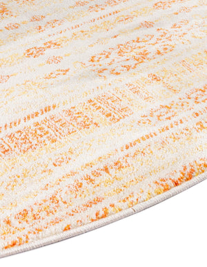 Orange 8' x 8' Helios Round Area Rug 100% Polypropylene (Space-Dyed Yarn) Easy Clean With Cotton Backing Contemporary Carpet for Sale at Rug Engine