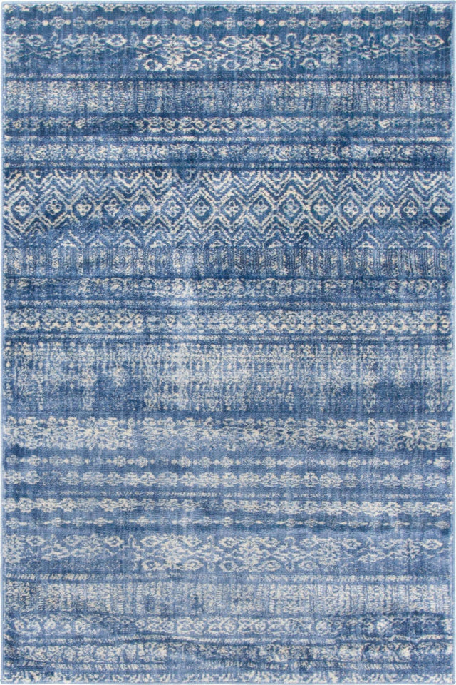 Navy Blue 4' x 6' Helios Rectangle Area Rug 100% Polypropylene (Space-Dyed Yarn) Easy Clean With Cotton Backing Contemporary Carpet for Sale at Rug Engine