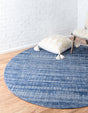 Navy Blue 8' x 8' Helios Round Area Rug 100% Polypropylene (Space-Dyed Yarn) Easy Clean With Cotton Backing Contemporary Carpet for Sale at Rug Engine