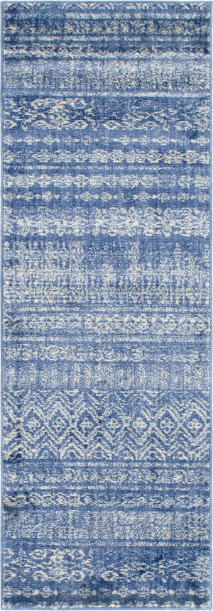 Navy Blue 2' 2 x 6' 1 Helios Runner Area Rug 100% Polypropylene (Space-Dyed Yarn) Easy Clean With Cotton Backing Contemporary Carpet for Sale at Rug Engine