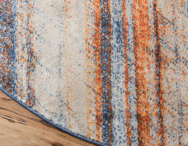 Multicolor 8' x 8' Helios Round Area Rug 100% Polypropylene (Space-Dyed Yarn) Easy Clean With Cotton Backing Contemporary Carpet for Sale at Rug Engine