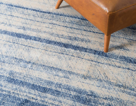 Blue 8' x 8' Helios Round Area Rug 100% Polypropylene (Space-Dyed Yarn) Easy Clean With Cotton Backing Contemporary Carpet for Sale at Rug Engine