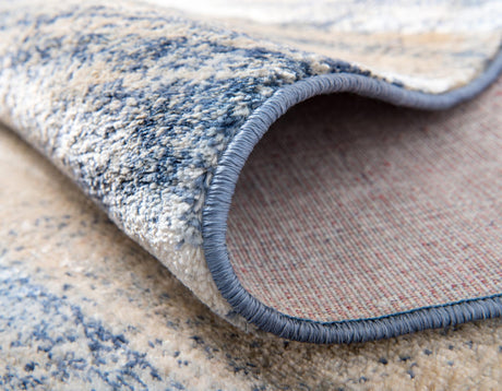 Blue 8' x 8' Helios Round Area Rug 100% Polypropylene (Space-Dyed Yarn) Easy Clean With Cotton Backing Contemporary Carpet for Sale at Rug Engine